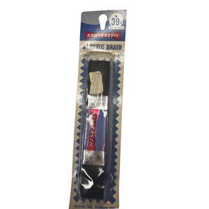 New Old Stock Vintage StayLastic Elastic Braid Black 3/4" x 54"